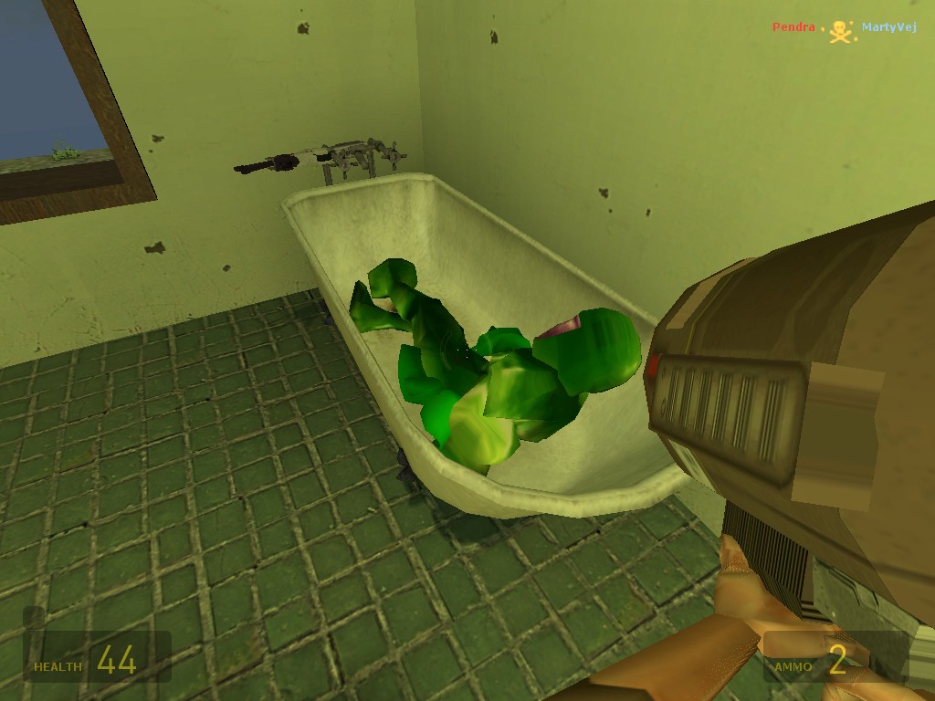 Muton taking a bath